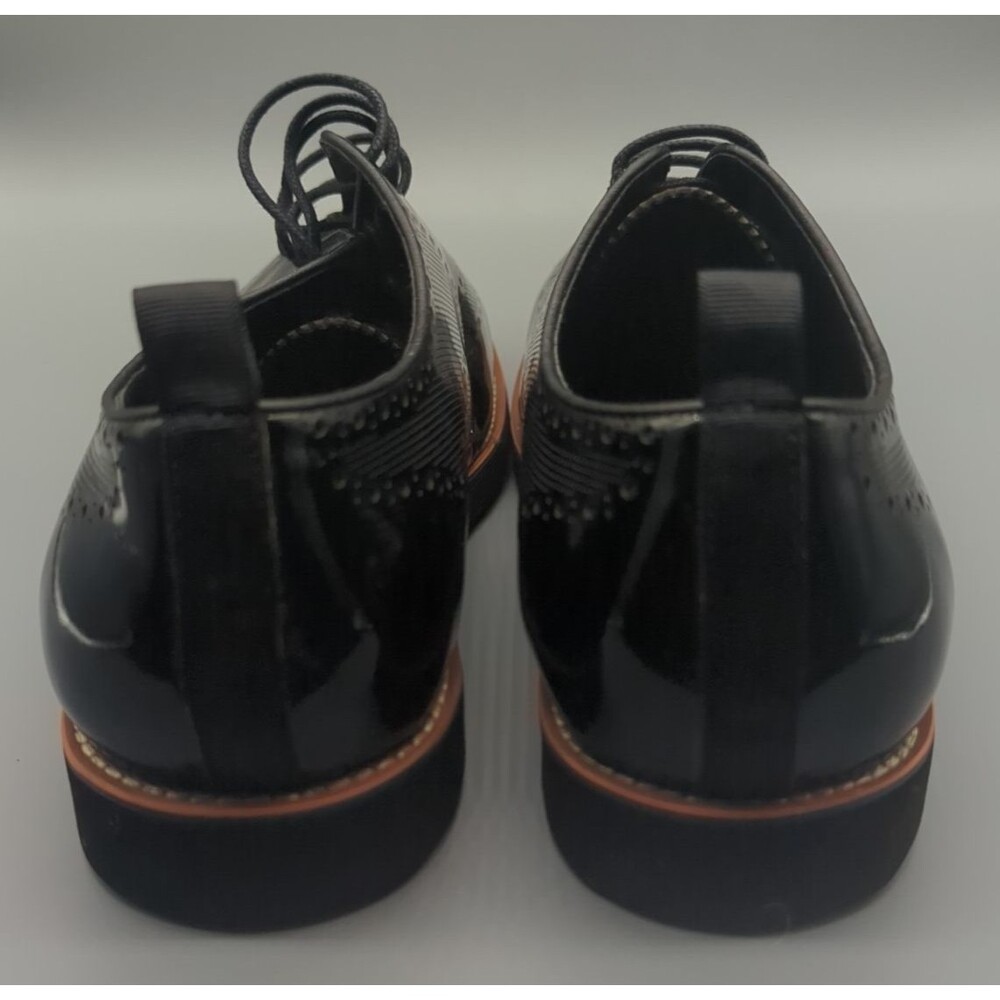 Marc Nolan Oscar Black Patent Leather Wholecut Brogue Sneakers Mens 8 Pad Insole - Picture 8 of 12